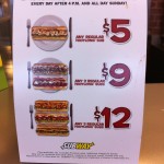 Subway Dinnertime Deals