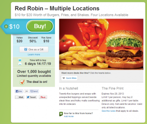 Red Robin Daily Deal